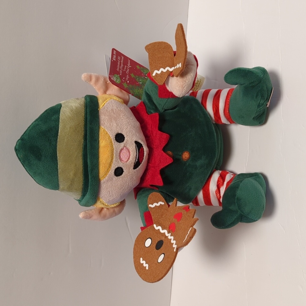 NWT Dan Dee Christmas Animated Elf With Gingerbread Sings "Oops I Did it Again"